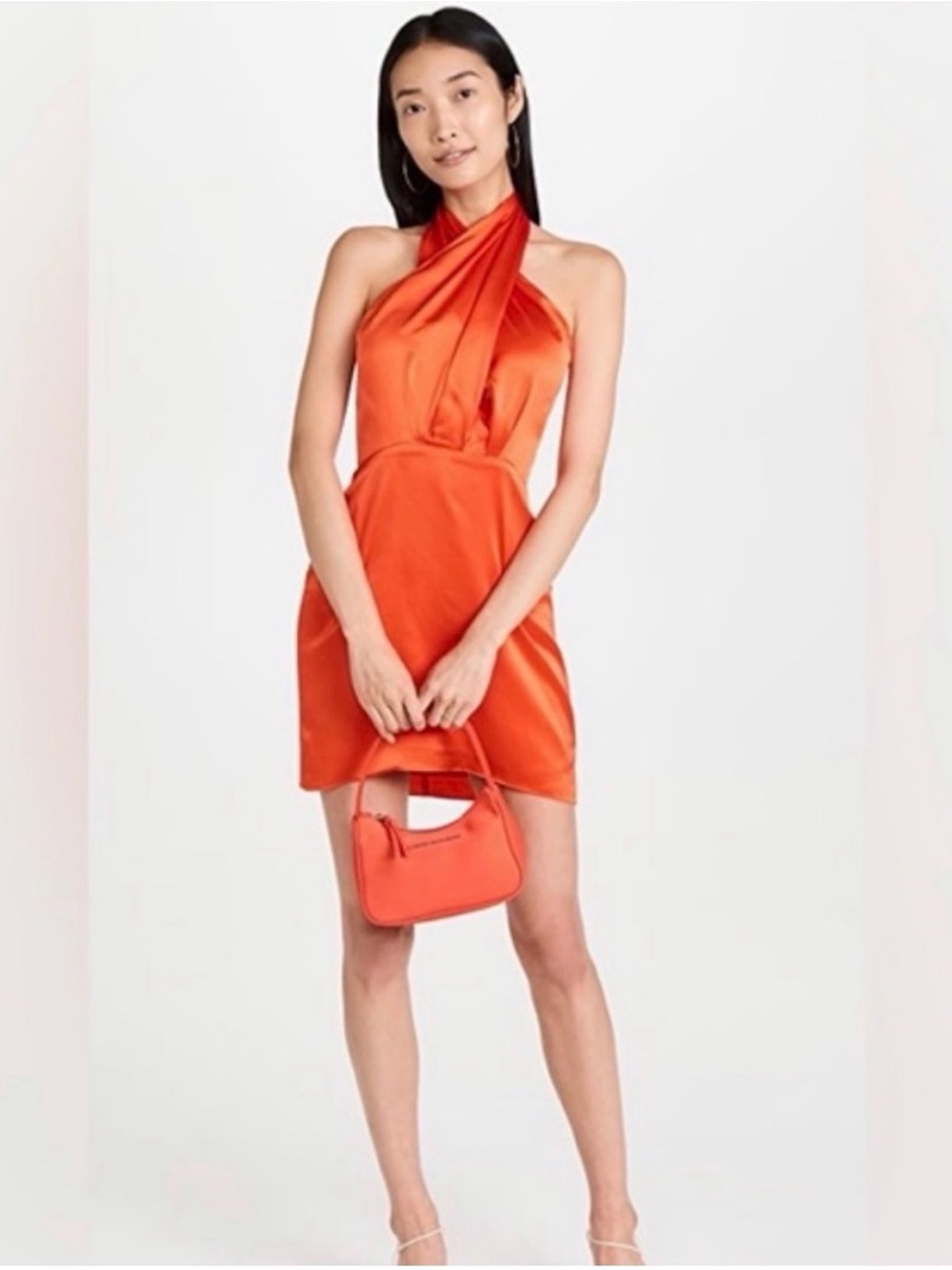 Amanda Uprichard Mezcal Silk Mini Dress Tie Halter Neck Cocktail Evening M NEW